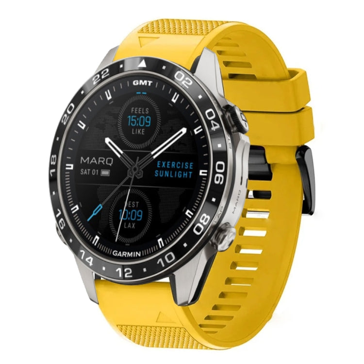 For Garmin MARQ Aviator Gen 2 Quick Release 22mm Silicone Watch Band(Yellow) - Watch Bands by buy2fix | Online Shopping UK | buy2fix