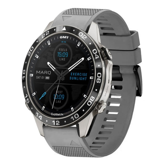 For Garmin MARQ Aviator Gen 2 Quick Release 22mm Silicone Watch Band(Grey) - Watch Bands by buy2fix | Online Shopping UK | buy2fix