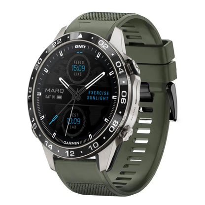 For Garmin MARQ Aviator Gen 2 Quick Release 22mm Silicone Watch Band(Army Green) - Watch Bands by buy2fix | Online Shopping UK | buy2fix