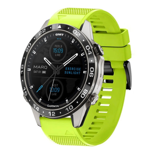 For Garmin MARQ Aviator Gen 2 Quick Release 22mm Silicone Watch Band(Lime Green) - Watch Bands by buy2fix | Online Shopping UK | buy2fix