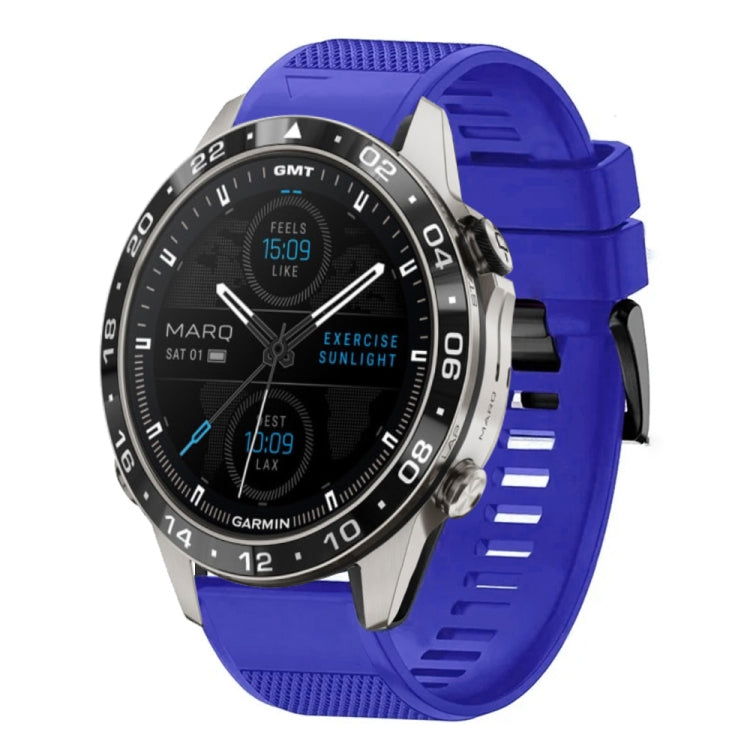 For Garmin MARQ Aviator Gen 2 Quick Release 22mm Silicone Watch Band(Dark Blue) - Watch Bands by buy2fix | Online Shopping UK | buy2fix