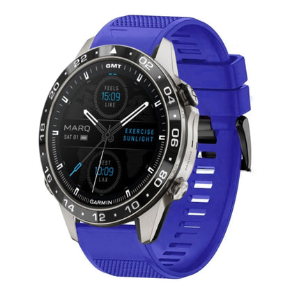 For Garmin MARQ Aviator Gen 2 Quick Release 22mm Silicone Watch Band(Dark Blue) - Watch Bands by buy2fix | Online Shopping UK | buy2fix