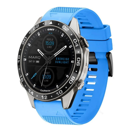 For Garmin MARQ Aviator Gen 2 Quick Release 22mm Silicone Watch Band(Sky Blue) - Watch Bands by buy2fix | Online Shopping UK | buy2fix