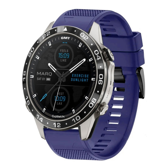 For Garmin MARQ Aviator Gen 2 Quick Release 22mm Silicone Watch Band(Midnight Blue) - Watch Bands by buy2fix | Online Shopping UK | buy2fix