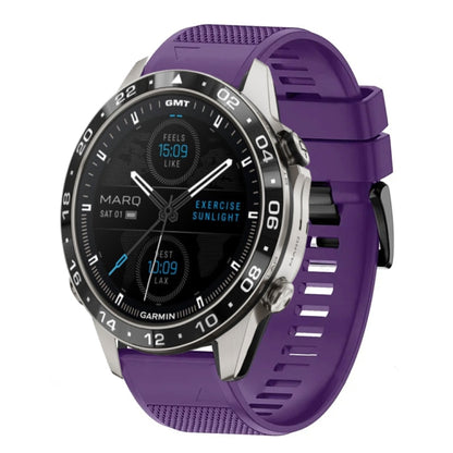 For Garmin MARQ Aviator Gen 2 Quick Release 22mm Silicone Watch Band(Purple) - Watch Bands by buy2fix | Online Shopping UK | buy2fix