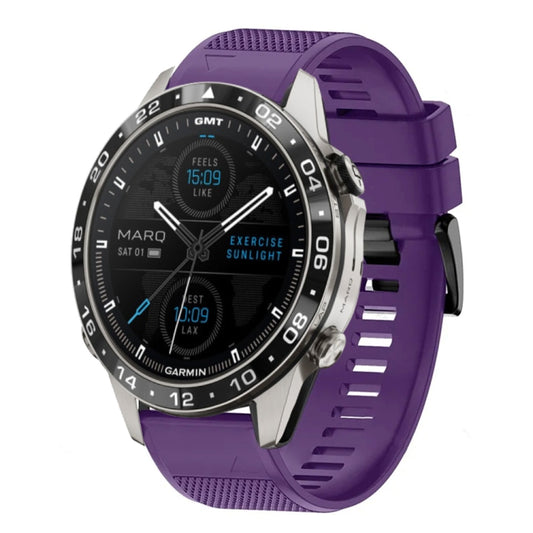 For Garmin MARQ Aviator Gen 2 Quick Release 22mm Silicone Watch Band(Purple) - Watch Bands by buy2fix | Online Shopping UK | buy2fix