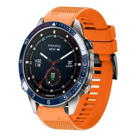 For Garmin MARQ Captain Gen 2 Quick Release 22mm Silicone Watch Band(Orange) - Watch Bands by buy2fix | Online Shopping UK | buy2fix