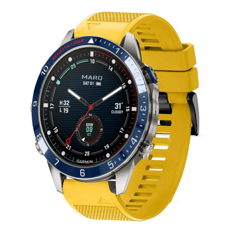 For Garmin MARQ Captain Gen 2 Quick Release 22mm Silicone Watch Band(Yellow) - Watch Bands by buy2fix | Online Shopping UK | buy2fix