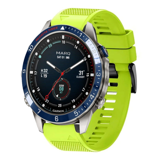 For Garmin MARQ Captain Gen 2 Quick Release 22mm Silicone Watch Band(Lime Green) - Watch Bands by buy2fix | Online Shopping UK | buy2fix
