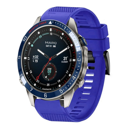 For Garmin MARQ Captain Gen 2 Quick Release 22mm Silicone Watch Band(Dark Blue) - Watch Bands by buy2fix | Online Shopping UK | buy2fix