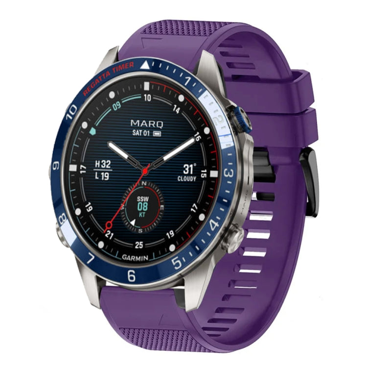 For Garmin MARQ Captain Gen 2 Quick Release 22mm Silicone Watch Band(Purple) - Watch Bands by buy2fix | Online Shopping UK | buy2fix