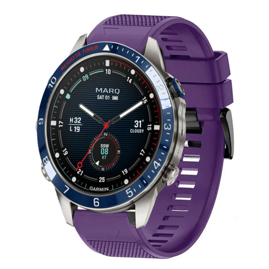 For Garmin MARQ Captain Gen 2 Quick Release 22mm Silicone Watch Band(Purple) - Watch Bands by buy2fix | Online Shopping UK | buy2fix
