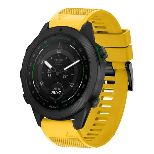 For Garmin MARQ Golfer Gen 2 Quick Release 22mm Silicone Watch Band(Yellow) - Watch Bands by buy2fix | Online Shopping UK | buy2fix