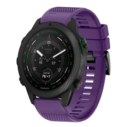 For Garmin MARQ Golfer Gen 2 Quick Release 22mm Silicone Watch Band(Purple) - Watch Bands by buy2fix | Online Shopping UK | buy2fix