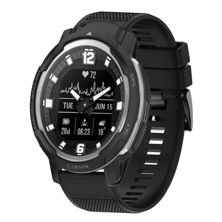 For Garmin Instinct Crossover Quick Release 22mm Silicone Watch Band(Black) - Watch Bands by buy2fix | Online Shopping UK | buy2fix
