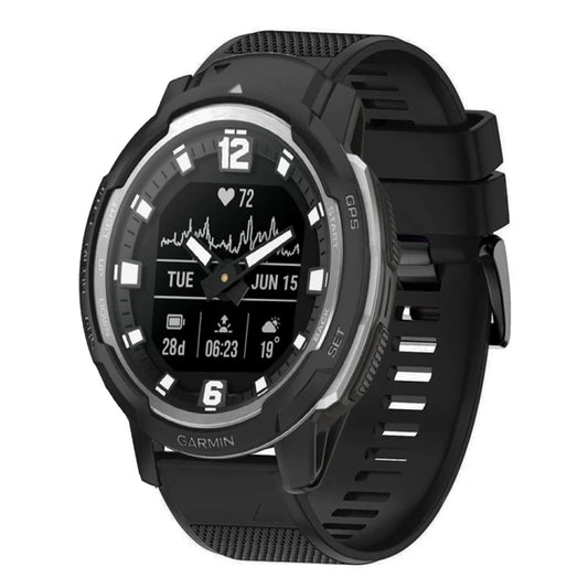 For Garmin Instinct Crossover Quick Release 22mm Silicone Watch Band(Black) - Watch Bands by buy2fix | Online Shopping UK | buy2fix