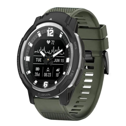 For Garmin Instinct Crossover Quick Release 22mm Silicone Watch Band(Army Green) - Watch Bands by buy2fix | Online Shopping UK | buy2fix