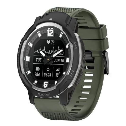 For Garmin Instinct Crossover Quick Release 22mm Silicone Watch Band(Army Green) - Watch Bands by buy2fix | Online Shopping UK | buy2fix