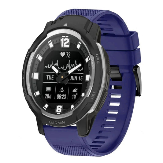 For Garmin Instinct Crossover Quick Release 22mm Silicone Watch Band(Midnight Blue) - Watch Bands by buy2fix | Online Shopping UK | buy2fix