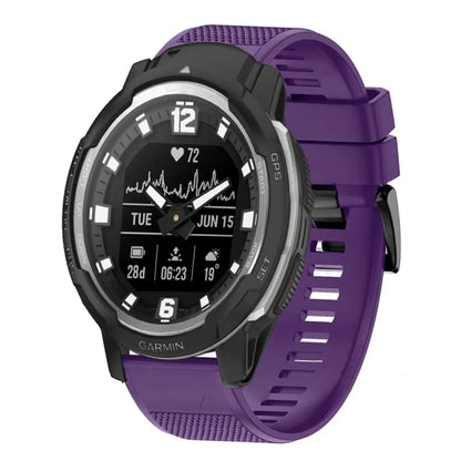 For Garmin Instinct Crossover Quick Release 22mm Silicone Watch Band(Purple) - Watch Bands by buy2fix | Online Shopping UK | buy2fix