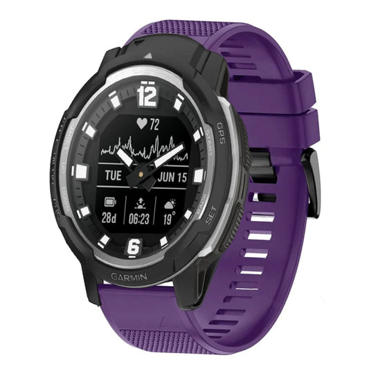 For Garmin Instinct Crossover Quick Release 22mm Silicone Watch Band(Purple) - Watch Bands by buy2fix | Online Shopping UK | buy2fix