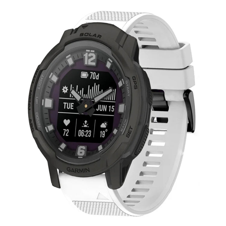 For Garmin Instinct Crossover Solar Quick Release 22mm Silicone Watch Band(White) - Watch Bands by buy2fix | Online Shopping UK | buy2fix