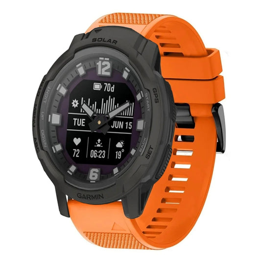 For Garmin Instinct Crossover Solar Quick Release 22mm Silicone Watch Band(Orange) - Watch Bands by buy2fix | Online Shopping UK | buy2fix