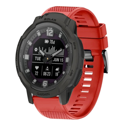 For Garmin Instinct Crossover Solar Quick Release 22mm Silicone Watch Band(Red) - Watch Bands by buy2fix | Online Shopping UK | buy2fix
