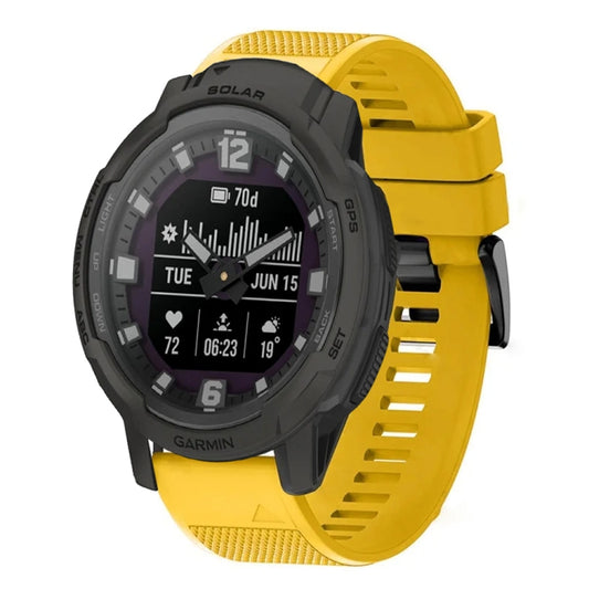 For Garmin Instinct Crossover Solar Quick Release 22mm Silicone Watch Band(Yellow) - Watch Bands by buy2fix | Online Shopping UK | buy2fix