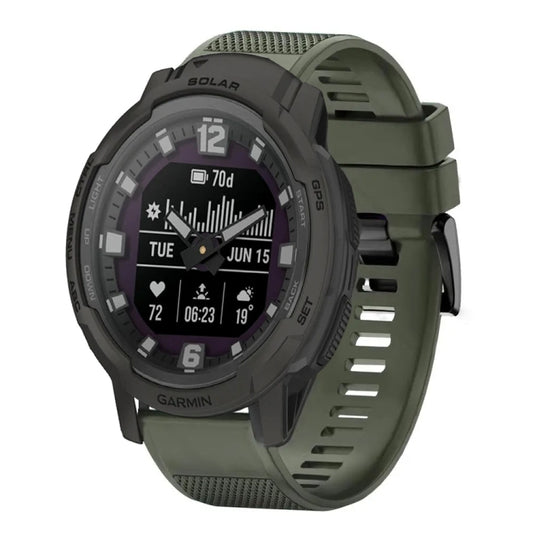 For Garmin Instinct Crossover Solar Quick Release 22mm Silicone Watch Band(Army Green) - Watch Bands by buy2fix | Online Shopping UK | buy2fix