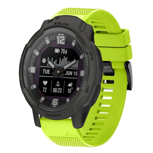 For Garmin Instinct Crossover Solar Quick Release 22mm Silicone Watch Band(Lime Green) - Watch Bands by buy2fix | Online Shopping UK | buy2fix
