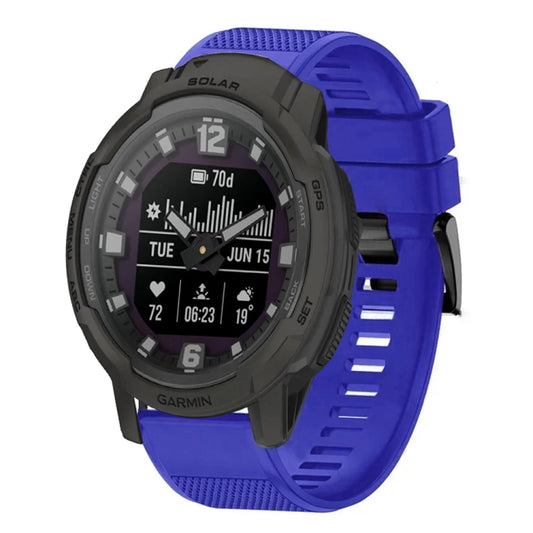 For Garmin Instinct Crossover Solar Quick Release 22mm Silicone Watch Band(Dark Blue) - Watch Bands by buy2fix | Online Shopping UK | buy2fix
