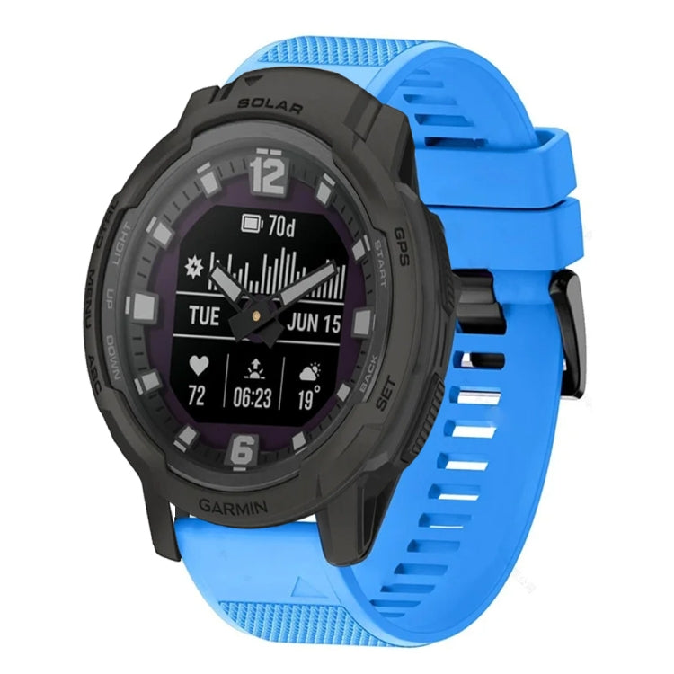 For Garmin Instinct Crossover Solar Quick Release 22mm Silicone Watch Band(Sky Blue) - Watch Bands by buy2fix | Online Shopping UK | buy2fix