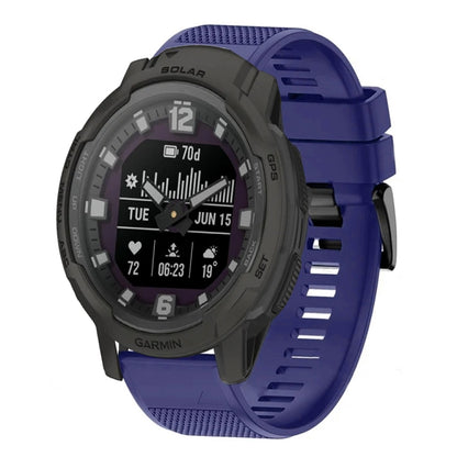 For Garmin Instinct Crossover Solar Quick Release 22mm Silicone Watch Band(Midnight Blue) - Watch Bands by buy2fix | Online Shopping UK | buy2fix