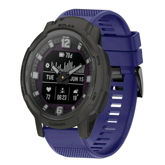 For Garmin Instinct Crossover Solar Quick Release 22mm Silicone Watch Band(Midnight Blue) - Watch Bands by buy2fix | Online Shopping UK | buy2fix