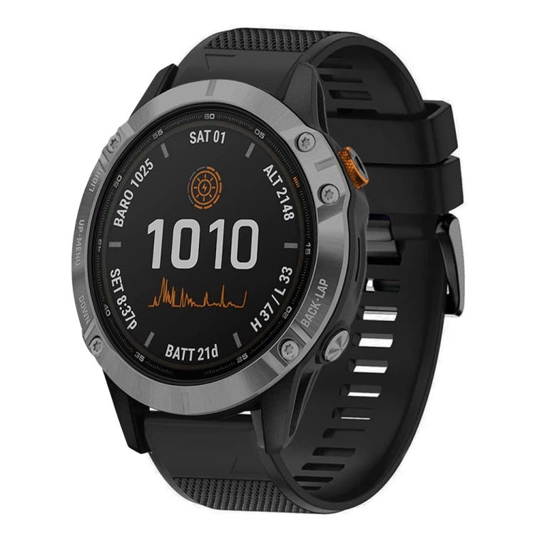 For Garmin Fenix 7 Quick Release 22mm Silicone Watch Band(Black) - Watch Bands by buy2fix | Online Shopping UK | buy2fix