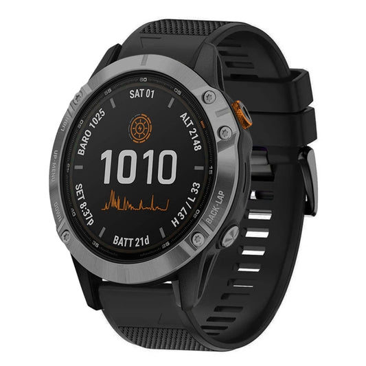 For Garmin Fenix 7 Quick Release 22mm Silicone Watch Band(Black) - Watch Bands by buy2fix | Online Shopping UK | buy2fix