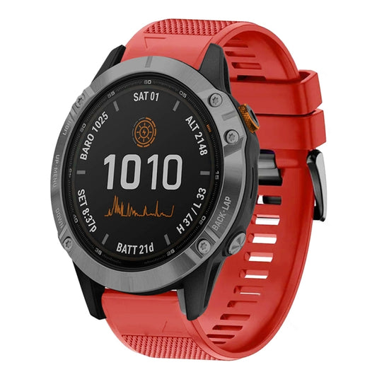 For Garmin Fenix 7 Quick Release 22mm Silicone Watch Band(Red) - Watch Bands by buy2fix | Online Shopping UK | buy2fix