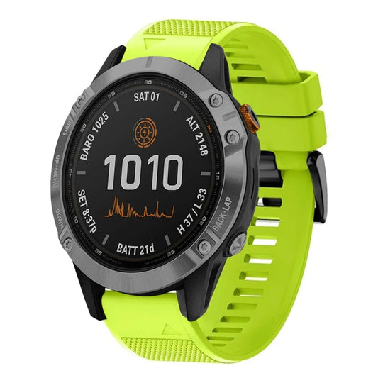 For Garmin Fenix 7 Quick Release 22mm Silicone Watch Band(Lime Green) - Watch Bands by buy2fix | Online Shopping UK | buy2fix
