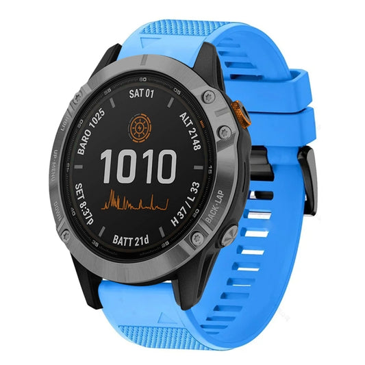 For Garmin Fenix 7 Quick Release 22mm Silicone Watch Band(Sky Blue) - Watch Bands by buy2fix | Online Shopping UK | buy2fix