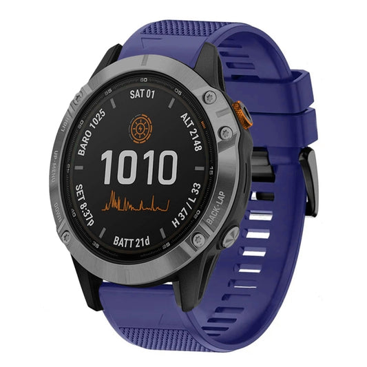 For Garmin Fenix 7 Quick Release 22mm Silicone Watch Band(Midnight Blue) - Watch Bands by buy2fix | Online Shopping UK | buy2fix