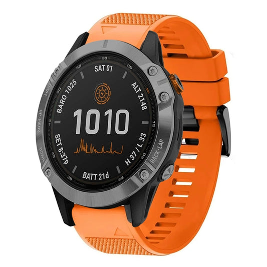 For Garmin Fenix 7 Solar Quick Release 22mm Silicone Watch Band(Orange) - Watch Bands by buy2fix | Online Shopping UK | buy2fix