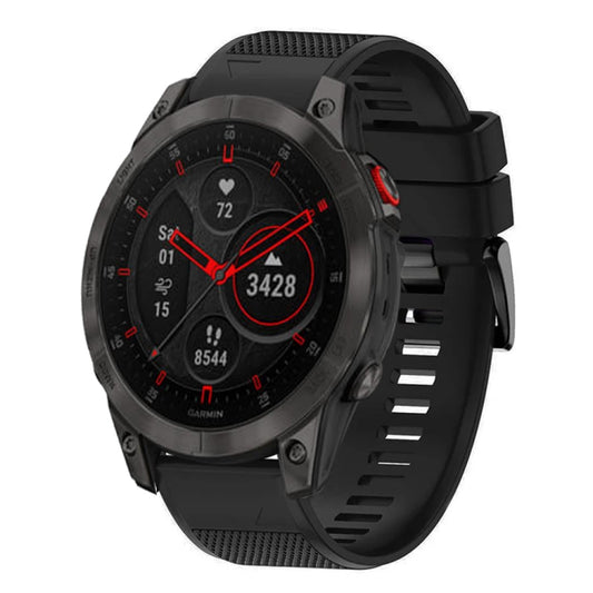 For Garmin Epix Gen 2 Quick Release 22mm Silicone Watch Band(Black) - Watch Bands by buy2fix | Online Shopping UK | buy2fix