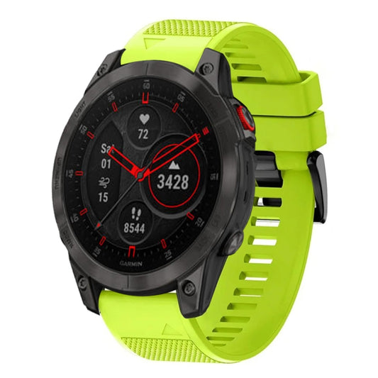 For Garmin Epix Gen 2 Quick Release 22mm Silicone Watch Band(Lime Green) - Watch Bands by buy2fix | Online Shopping UK | buy2fix