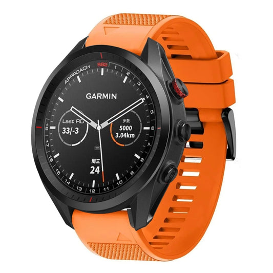 For Garmin Approach S62 Quick Release 22mm Silicone Watch Band(Orange) - Watch Bands by buy2fix | Online Shopping UK | buy2fix