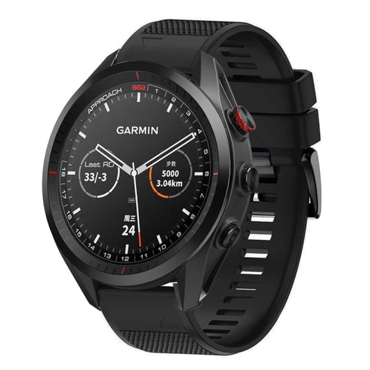 For Garmin Approach S62 Quick Release 22mm Silicone Watch Band(Black) - Watch Bands by buy2fix | Online Shopping UK | buy2fix