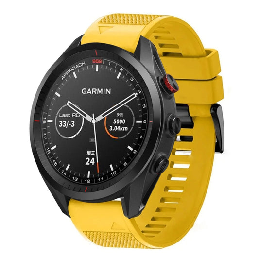 For Garmin Approach S62 Quick Release 22mm Silicone Watch Band(Yellow) - Watch Bands by buy2fix | Online Shopping UK | buy2fix