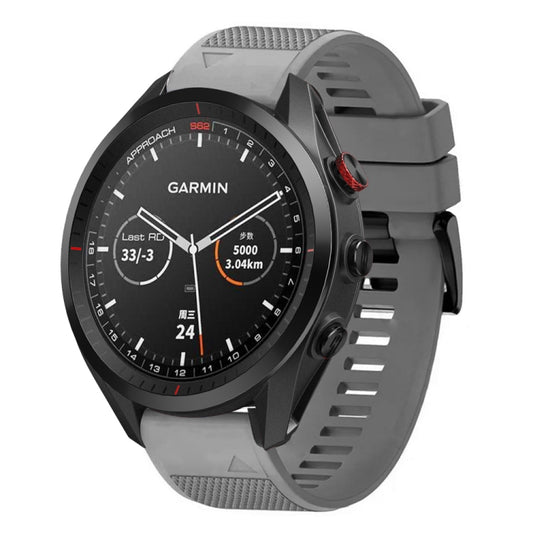 For Garmin Approach S62 Quick Release 22mm Silicone Watch Band(Grey) - Watch Bands by buy2fix | Online Shopping UK | buy2fix