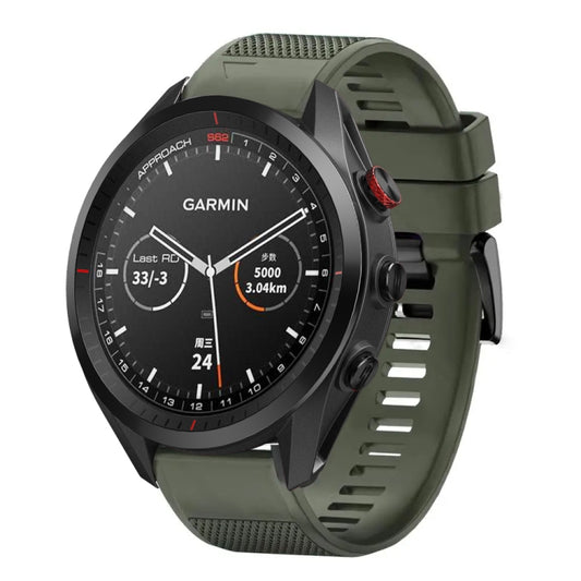 For Garmin Approach S62 Quick Release 22mm Silicone Watch Band(Army Green) - Watch Bands by buy2fix | Online Shopping UK | buy2fix