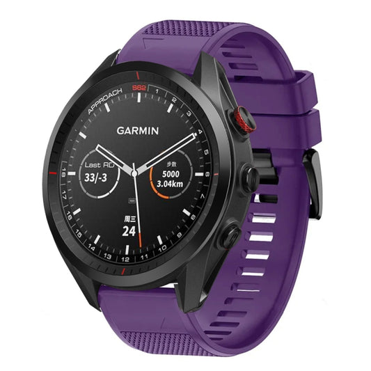 For Garmin Approach S62 Quick Release 22mm Silicone Watch Band(Purple) - Watch Bands by buy2fix | Online Shopping UK | buy2fix